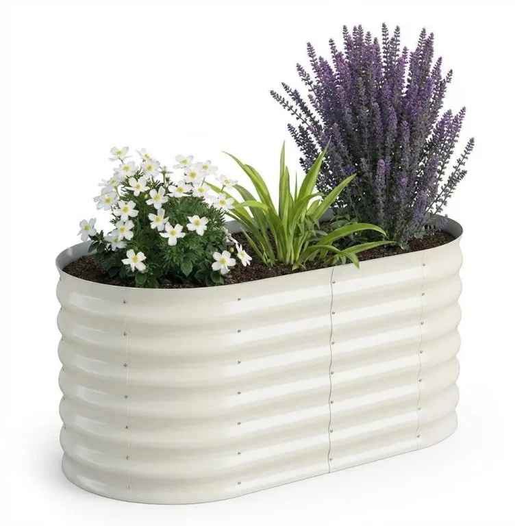 Verzinktes Metall Hochbeet Hoch – Rostbeständiges Gartenhochbeet für Gemüse, Kräuter & Blumen – Robuster Pflanzkasten für Garten, Terrasse oder Rasen – Wetterfest & Einfache Montage, Beige – Bild 1