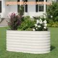 Verzinktes Metall Hochbeet Hoch – Rostbeständiges Gartenhochbeet für Gemüse, Kräuter & Blumen – Robuster Pflanzkasten für Garten, Terrasse oder Rasen – Wetterfest & Einfache Montage, Beige - Thumbnail 5