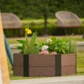 Sechseckiges Hochbeet Holzoptik, Pflanzbeet für Garten Balkon Terrasse, 30 cm Tiefes Hochbeet für Gemüse Kräuter Blumen, Großes Pflanzkasten Outdoor Indoor, Modernes Design, 80x80x30cm - Thumbnail 6