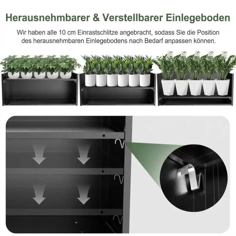 Metall Hochbeet Schwarz, Robustes Eisen Pflanzbeet ohne Boden, Stabiler Pflanzrahmen, Wetterfest & Langlebig, Ideal für Garten, Balkon, Terrasse & Rasen, Pflanzkasten für Blumen & Gemüse, 172x46x30cm – Bild 4