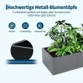 Metall Hochbeet Schwarz, Robustes Eisen Pflanzbeet ohne Boden, Stabiler Pflanzrahmen, Wetterfest & Langlebig, Ideal für Garten, Balkon, Terrasse & Rasen, Pflanzkasten für Blumen & Gemüse, 172x46x30cm - Thumbnail 2