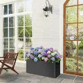Metall Hochbeet Schwarz, Robustes Eisen Pflanzbeet ohne Boden, Stabiler Pflanzrahmen, Wetterfest & Langlebig, Ideal für Garten, Balkon, Terrasse & Rasen, Pflanzkasten für Blumen & Gemüse, 172x46x30cm - Thumbnail 7