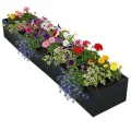 Metall Hochbeet Schwarz, Robustes Eisen Pflanzbeet ohne Boden, Stabiler Pflanzrahmen, Wetterfest & Langlebig, Ideal für Garten, Balkon, Terrasse & Rasen, Pflanzkasten für Blumen & Gemüse, 172x46x30cm - Thumbnail 1