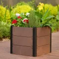 Holz Hochbeet 49x49x45 cm - Rechteckiger Outdoor Pflanzkasten mit Boden, Großes Erhöhtes Gartenbeet für Gemüse, Kräuter und Blumen, Ideal für Terrasse, Garten & Balkon - Thumbnail 2