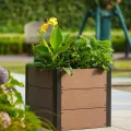 Holz Hochbeet 49x49x45 cm - Rechteckiger Outdoor Pflanzkasten mit Boden, Großes Erhöhtes Gartenbeet für Gemüse, Kräuter und Blumen, Ideal für Terrasse, Garten & Balkon - Thumbnail 5