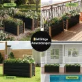 Hochbeet aus Aluminium 60x40x45 cm – Wetterfester Pflanzkasten mit Drainagelöchern, Tiefe Ausführung, Abgerundete Ecken & Anti-Schnitt-Kanten – Robust & Rostfrei für Terrasse, Balkon, Garten, Grau - Thumbnail 6