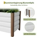Hochbeet aus Aluminium 60x40x45 cm – Wetterfester Pflanzkasten mit Drainagelöchern, Tiefe Ausführung, Abgerundete Ecken & Anti-Schnitt-Kanten – Robust & Rostfrei für Terrasse, Balkon, Garten, Weiß - Thumbnail 5