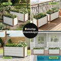 Hochbeet aus Aluminium 60x40x45 cm – Wetterfester Pflanzkasten mit Drainagelöchern, Tiefe Ausführung, Abgerundete Ecken & Anti-Schnitt-Kanten – Robust & Rostfrei für Terrasse, Balkon, Garten, Weiß - Thumbnail 6