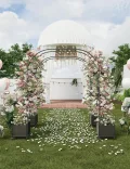 Gartenbogen Rankhilfe aus Metall für Kletterpflanzen – Stabiler Rosenbogen Garten, Rankbogen für Rosen, Clematis & Gemüse – Hochzeitsbogen, Ballonbogen, Foto Hintergrund für Party & Hochbeet, 180cm - Thumbnail 4