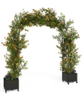 Gartenbogen Rankhilfe aus Metall für Kletterpflanzen – Stabiler Rosenbogen Garten, Rankbogen für Rosen, Clematis & Gemüse – Hochzeitsbogen, Ballonbogen, Foto Hintergrund für Party & Hochbeet, 180cm - Thumbnail 7