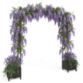 Gartenbogen Rankhilfe aus Metall für Kletterpflanzen – Stabiler Rosenbogen Garten, Rankbogen für Rosen, Clematis & Gemüse – Hochzeitsbogen, Ballonbogen, Foto Hintergrund für Party & Hochbeet, 180cm - Thumbnail 1