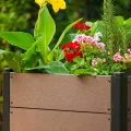 Holz Hochbeet 64x64x60 cm - Rechteckiger Outdoor Pflanzkasten mit Boden, Großes Erhöhtes Gartenbeet für Gemüse, Kräuter und Blumen, Ideal für Terrasse, Garten & Balkon - Thumbnail 5