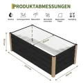 Hochbeet Aluminium mit Offenem Boden, Großer Rostfreier Pflanzkasten mit Abgerundeten Ecken, Tiefes Beet für Gemüse, Blumen und Kräuter, Grau, 120x60x40cm - Thumbnail 2