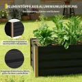 Hochbeet Aluminium mit Offenem Boden, Großer Rostfreier Pflanzkasten mit Abgerundeten Ecken, Tiefes Beet für Gemüse, Blumen und Kräuter, Grau, 120x60x40cm - Thumbnail 3