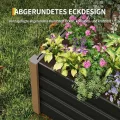 Hochbeet Aluminium mit Offenem Boden, Großer Rostfreier Pflanzkasten mit Abgerundeten Ecken, Tiefes Beet für Gemüse, Blumen und Kräuter, Grau, 120x60x40cm - Thumbnail 7