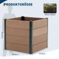 Holz Hochbeet 64x64x60 cm - Rechteckiger Outdoor Pflanzkasten ohne Boden, Großes Erhöhtes Gartenbeet für Gemüse, Kräuter und Blumen, Ideal für Terrasse, Garten & Balkon - Thumbnail 8