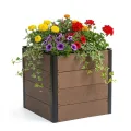 Holz Hochbeet 64x64x60 cm - Rechteckiger Outdoor Pflanzkasten ohne Boden, Großes Erhöhtes Gartenbeet für Gemüse, Kräuter und Blumen, Ideal für Terrasse, Garten & Balkon - Thumbnail 1