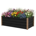 Hochbeet Aluminium mit Offenem Boden, Großer Rostfreier Pflanzkasten mit Abgerundeten Ecken, Tiefes Beet für Gemüse, Blumen und Kräuter, Grau, 240x100x40cm - Thumbnail 1