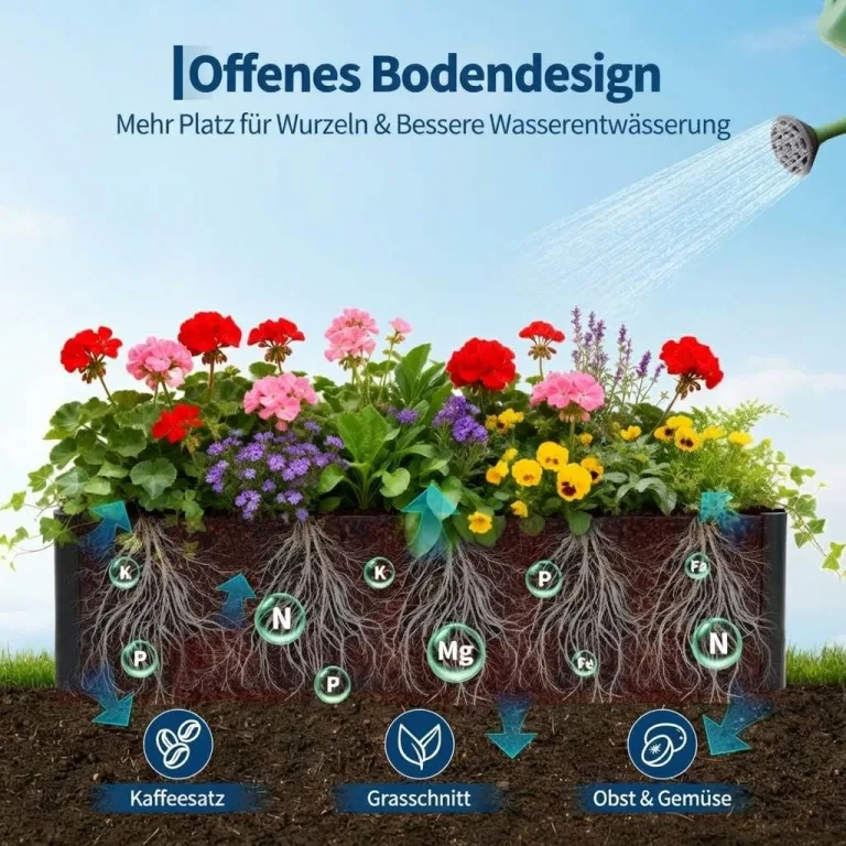 Großes rechteckiges Hochbeet aus Stahl – Robuster Pflanzkasten ohne Boden für Garten, Terrasse & Balkon, langlebig & vielseitig für Gemüse, Blumen und Kräuter, 136x52x30cm – Bild 2