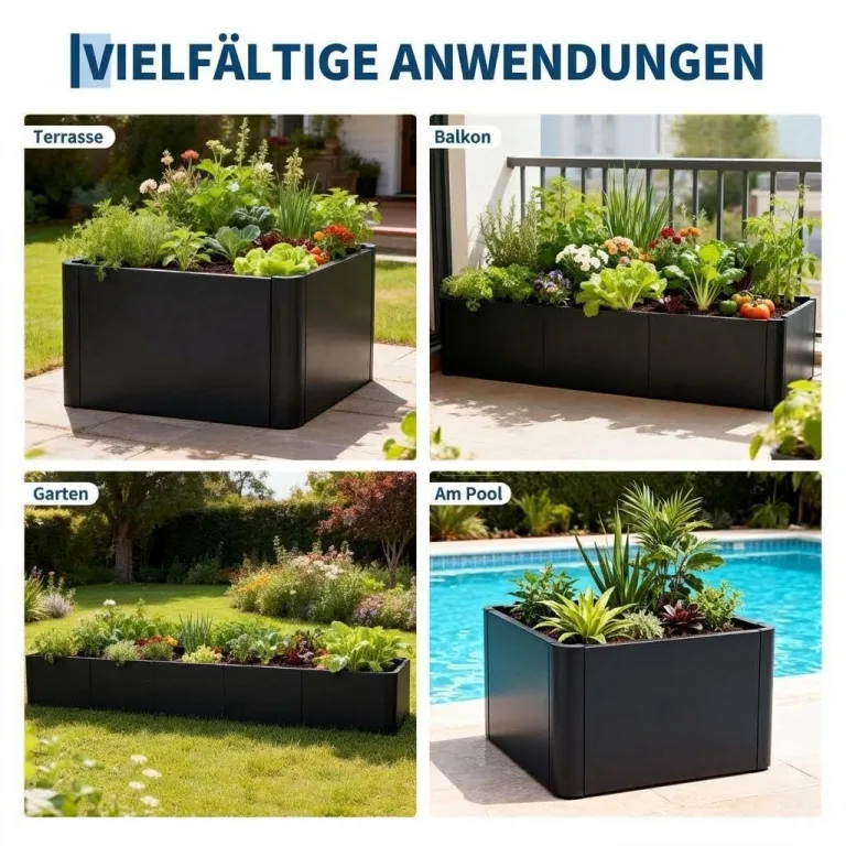 Großes rechteckiges Hochbeet aus Stahl – Robuster Pflanzkasten ohne Boden für Garten, Terrasse & Balkon, langlebig & vielseitig für Gemüse, Blumen und Kräuter, 136x52x30cm – Bild 7
