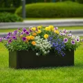 Großes rechteckiges Hochbeet aus Stahl – Robuster Pflanzkasten ohne Boden für Garten, Terrasse & Balkon, langlebig & vielseitig für Gemüse, Blumen und Kräuter, 136x52x30cm - Thumbnail 4