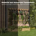 2-stufiges Holz Hochbeet mit Rankgitter & Dach, 124 x 41 x 160 cm Pflanzkasten mit Kletterhilfe & Drainagelöchern, Erhöhtes Gartenbeet für Gemüse, Blumen, Balkon & Terrasse - Thumbnail 4