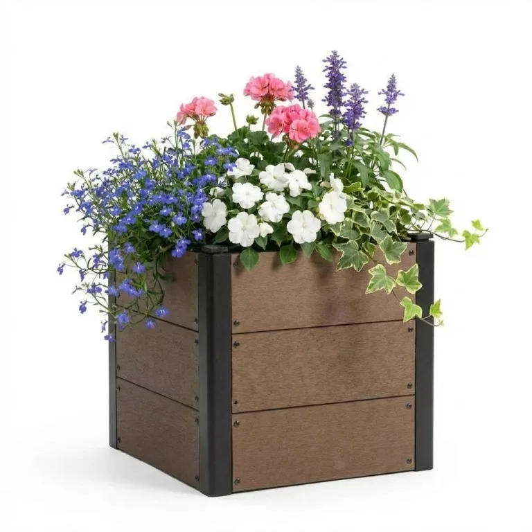 Holz Hochbeet 49x49x45 cm - Rechteckiger Outdoor Pflanzkasten ohne Boden, Großes Erhöhtes Gartenbeet für Gemüse, Kräuter und Blumen, Ideal für Terrasse, Garten & Balkon – Bild 1