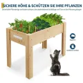 Hochbeet mit Beinen und Haken 116x76x57 cm – Erhöhtes Pflanzbeet aus Holz mit Vlies-Einsatz – Blumenkasten für Gemüse, Kräuter & Blumen – Garten, Terrasse & Balkon, Holzfarben - Thumbnail 4
