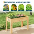 Hochbeet mit Beinen und Haken 116x76x57 cm – Erhöhtes Pflanzbeet aus Holz mit Vlies-Einsatz – Blumenkasten für Gemüse, Kräuter & Blumen – Garten, Terrasse & Balkon, Holzfarben - Thumbnail 7