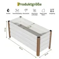 Hochbeet aus Aluminium 100x40x45 cm – Wetterfester Pflanzkasten mit Drainagelöchern, Tiefe Ausführung, Abgerundete Ecken & Anti-Schnitt-Kanten – Robust & Rostfrei für Terrasse, Balkon, Garten, Weiß - Thumbnail 2