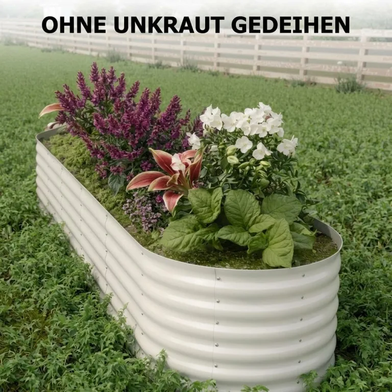 2er Set Verzinkte Stahl Hochbeete 240x60x45cm – Robustes Metall Hochbeet für Gemüse, Kräuter & Blumen – Rostbeständig, Ergonomische Höhe, Einfache Montage – Pflanzbeet Garten Outdoor Beige – Bild 2