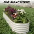 2er Set Verzinkte Stahl Hochbeete 240x60x45cm – Robustes Metall Hochbeet für Gemüse, Kräuter & Blumen – Rostbeständig, Ergonomische Höhe, Einfache Montage – Pflanzbeet Garten Outdoor Beige - Thumbnail 2