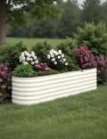 2er Set Verzinkte Stahl Hochbeete 240x60x45cm – Robustes Metall Hochbeet für Gemüse, Kräuter & Blumen – Rostbeständig, Ergonomische Höhe, Einfache Montage – Pflanzbeet Garten Outdoor Beige - Thumbnail 7