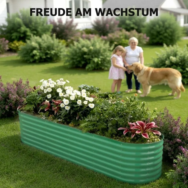 2er Set Verzinkte Stahl Hochbeete 240x60x45cm – Robustes Metall Hochbeet für Gemüse, Kräuter & Blumen – Rostbeständig, Ergonomische Höhe, Einfache Montage – Pflanzbeet Garten Outdoor Grün – Bild 8