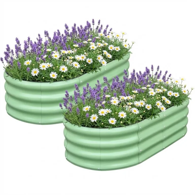 2er Set Verzinkte Stahl Hochbeete 240x60x45cm – Robustes Metall Hochbeet für Gemüse, Kräuter & Blumen – Rostbeständig, Ergonomische Höhe, Einfache Montage – Pflanzbeet Garten Outdoor Grün – Bild 1