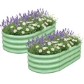 2er Set Verzinkte Stahl Hochbeete 240x60x45cm – Robustes Metall Hochbeet für Gemüse, Kräuter & Blumen – Rostbeständig, Ergonomische Höhe, Einfache Montage – Pflanzbeet Garten Outdoor Grün - Thumbnail 1