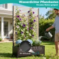Pflanzkasten aus Metall für den Außenbereich mit Spalier, Hochbeet aus Metall mit Rad, freistehender Sichtschutz-Pflanzkasten für Blumen, Gemüse im Garten, auf der Terrasse, auf dem Balkon - Thumbnail 3