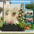 Pflanzkasten aus Metall für den Außenbereich mit Spalier, Hochbeet aus Metall mit Rad, freistehender Sichtschutz-Pflanzkasten für Blumen, Gemüse im Garten, auf der Terrasse, auf dem Balkon - Thumbnail 6