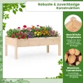 COSTWAY Hochbeet Holz, Pflanzbeet für Kinder, 122 x 62 x 48 cm, Pflanzkasten bis 130 kg, Blumenkübel mit Ablauflöchern, Kräuterbeet rechteckig, Anzuchtbeet Garten Terrasse Balkon, Natur - Thumbnail 5