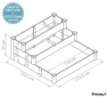 needs&wants® Großes Hochbeet Stufenbeet 3-stufig aus Holz für Garten Terrasse, Pflanzbeet Pflanztreppe XL quadratisch, Etagen Blumenbeet Kräuterbeet Blumentreppe, 123,5 x 123,5 x 53 cm, braun - Thumbnail 4