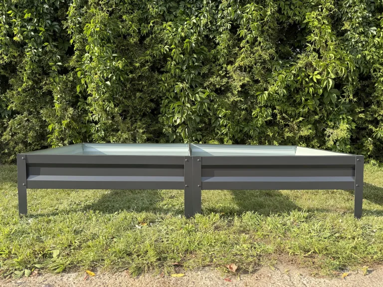 Botanic Hochbeet Metall 200x100x20 cm, verzinkter Stahl, wetterfest & rostfrei, Metallhochbeet Anthrazit mit Bodenankern, stabiles Gartenbeet für Gemüse, Kräuter und Blumen – Bild 5
