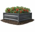 Botanic Hochbeet Metall 200x100x20 cm, verzinkter Stahl, wetterfest & rostfrei, Metallhochbeet Anthrazit mit Bodenankern, stabiles Gartenbeet für Gemüse, Kräuter und Blumen - Thumbnail 8