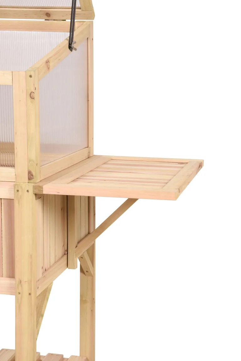 Hochbeet PULI Braun Tanne | Gewächshaus Holz-Hochbeet für Garten Anbaubeet Gemüsebeet Kräuterbeet – Bild 5