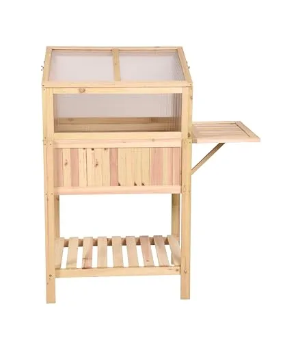 Hochbeet PULI Braun Tanne | Gewächshaus Holz-Hochbeet für Garten Anbaubeet Gemüsebeet Kräuterbeet – Bild 7