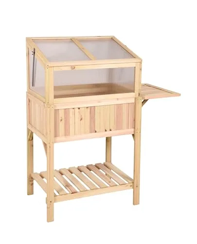 Hochbeet PULI Braun Tanne | Gewächshaus Holz-Hochbeet für Garten Anbaubeet Gemüsebeet Kräuterbeet – Bild 8