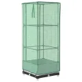 Hochbeet mit Gewächshaus Frühbeet Aufsatz Rattan Optik 40x40x123 cm, Stabiles Tomatenhaus für Garten und Balkon, Pflanzkasten mit Schutznetz und Belüftung für Gemüse Kräuter Blumen - Thumbnail 6