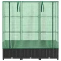 Hochbeet mit Gewächshaus Aufsatz 120x40x138 cm Rattan Optik Frühbeet für Tomaten Gemüse Kräuter Balkon Garten inklusive stabilem Eisenrahmen und wasserdichter Abdeckung - Thumbnail 4