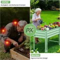 Hochbeet aus Metall, Verzinkter Stahl Rostfrei, 226x60x80 cm Hochbeet für Garten, Terrasse & Balkon, Pflanzkasten für Gemüse, Kräuter und Blumen, Langlebiges Pflanzbeet - Thumbnail 3