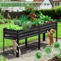 Hochbeet aus Metall, Verzinkter Stahl Rostfrei, 226x60x80 cm Hochbeet für Garten, Terrasse & Balkon, Pflanzkasten für Gemüse, Kräuter und Blumen, Langlebiges Pflanzbeet - Thumbnail 4