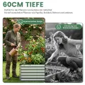 Hochbeet Metall XXL (240x120x60 cm), Wetterfestes Pflanzbeet für Garten & Terrasse, Verzinktes Gemüsebeet mit Stabilisierungsstangen, Pflanzkübel mit Offenem Boden für Tomaten, Silber - Thumbnail 7